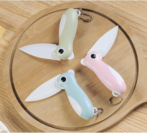 3 PACK Ceramic Paring Knife, Pocket Knife Folding Knife, Super Sharp Blade only 2.3 inch, Fruit Peeling Vegetable Cutting, Easy-to-Carry (3 Color)...