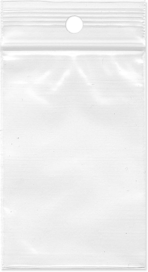 Plymor 2" x 3" (Pack of 200), 2 Mil with Hang-Hole Zipper Reclosable Plastic Bags...