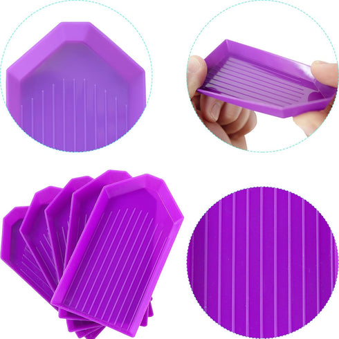 20PCS Purple Plastic Diamond Painting Trays,3.5inches x 1.9inches Bead Sorting Trays Organizer, Diamond Painting Tool Accessories for DIY Art Craf...