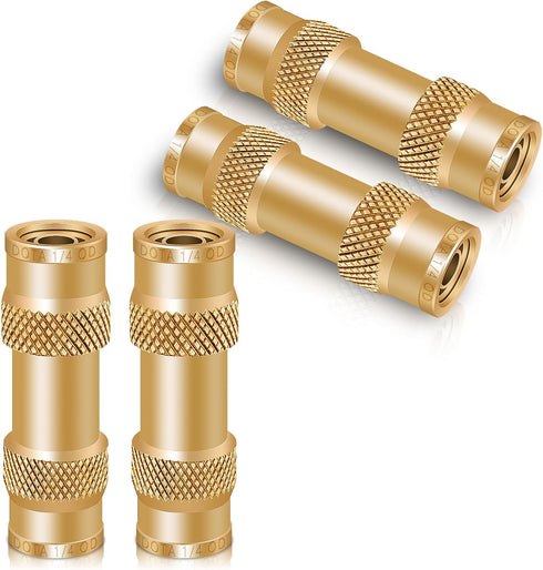 Boltigen 1/4inch Brass Air Brake Line Fitting, 4PCS DOT Push to Connect Brake Line Fitting, 1/4inch OD Air Brake Fitting for Semi Trucks,Cars and ...