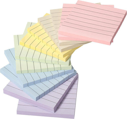 Mr. Pen- Lined Sticky Notes 3x3, 12 Pads, 720 Sheets in Total, Morandi Colors, Sticky Notes with Lines, Sticky Note Pads, Sticky Pads, Sticky Note...