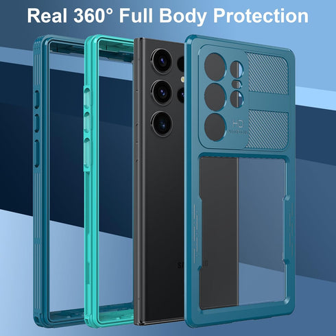 Ezanmull for Samsung Galaxy S23 Ultra Waterproof Case, with Built-in Screen Protector Dustproof Shockproof Full Body Underwater Protective Phone C...