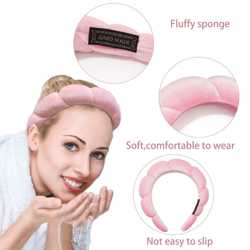Ayesha Spa Headband for Women Sponge Headband for Washing Face Clouds Soft Hairband Skincare Makeup Headbands for Women Girls Shower Makeup Skinca...