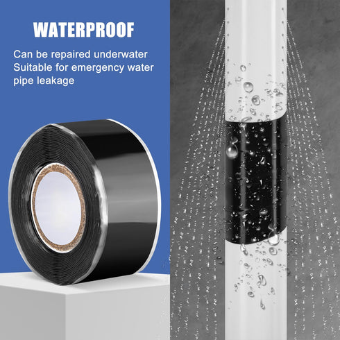 Self Fusing Silicone Tape, 2 Rolls Waterproof & Insulation Self Sealing Tape for Duct Repairs (1 in x 20 Ft)...