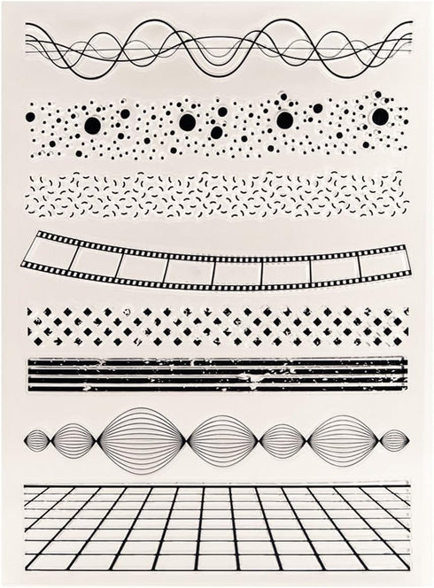 Waistlines Clear Stamps for Card Making Separator Lines Film Transparent Silicone Stamp DIY Scrapbooking Supplies Embossing Paper Card Album...