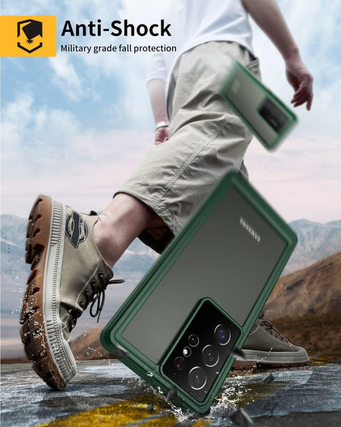 Lanhiem Samsung Galaxy S23 Ultra Case, IP68 Waterproof Dustproof Case with Built-in Screen Protector, Full Body Protective Phone Cover for Galaxy ...
