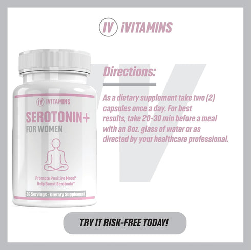 Serotonin Supplements for Women - Supports Healthy Serotonin Levels, Improves Mood, & More - Serotonin Supplement - Mood Support Supplement - Mood...