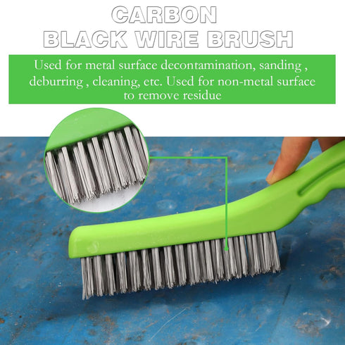 Wire Brush, Heavy Duty Carbons and tainless Steel Wire 10 Inch with Plastic Handle Descaling Welding Dust Bending Hand Tool, Teel Brush Rust Remov...