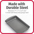 GoodCook 11" x 7" Nonstick Steel Cake Baking Pan, Multipurpose Nonstick Baking Pan for Brownies, Biscuits, and Cake, Gray...