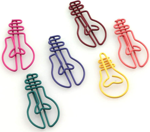 60 Pack Cute Fun Paper Clips Creative Bulb Shape Multi Color Great for Paper Clip Collectors Bookmark Document Holder Office School Notepad Sticke...