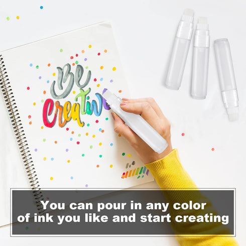 4 Pack White Paint Pens Empty Acrylic Permanent Marker Clear White Marker Pen Fine Point Empty Refillable Markers Empty Markers for Rock Painting ...