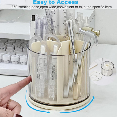 Marte Vanci 360 Degree Rotating Pen Pencil Holder Desk Stationery Organizer Tidy Organizer for Pencil Makeup Painting Brush Cosmetic Craft Storage...