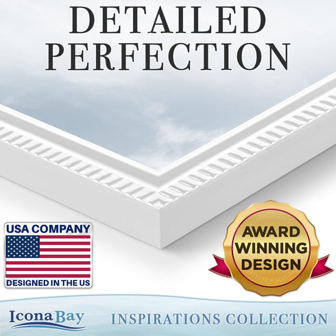 Icona Bay 8x10 Picture Frames (White, 6 Pack), Beautifully Detailed Molding, Contemporary Picture Frame Set, Wall Mount or Table Top, Inspirations...