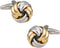 2 Tone Gold Silver Men's Knot Classic Cufflinks with Presentation Gift Box...