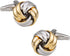 2 Tone Gold Silver Men's Knot Classic Cufflinks with Presentation Gift Box...
