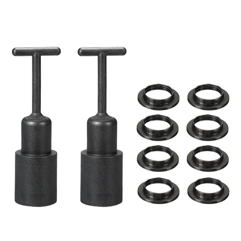 MECCANIXITY E14 Socket Ring Removal Tool T Type with Lamp Shade Socket Rings for Medium Base, Light Replacing Accessories, Black Pack of 10...