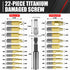C&T 22-Piece Titanium Damaged Screw Extractor Set, Stripped Screw Extractor Kit, Magnetic Extension Bit Holder & Socket Adapter, All-Purpose HSS R...