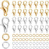 1 Box 400Pcs Lobster Claw Clasp Small Key Chain Clasps & 400Pcs Open Jump Rings Gold Silver Metal Trigger Clasp Findings for Jewelry Making Suppli...