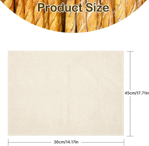 3Pcs Linen Cloth for Bread Baking 14x18 Inches Tea Towels for Baking Sourdough Bread Proofing Towel Pastry Cloth for Dough, Baguettes, Loaves, Pas...