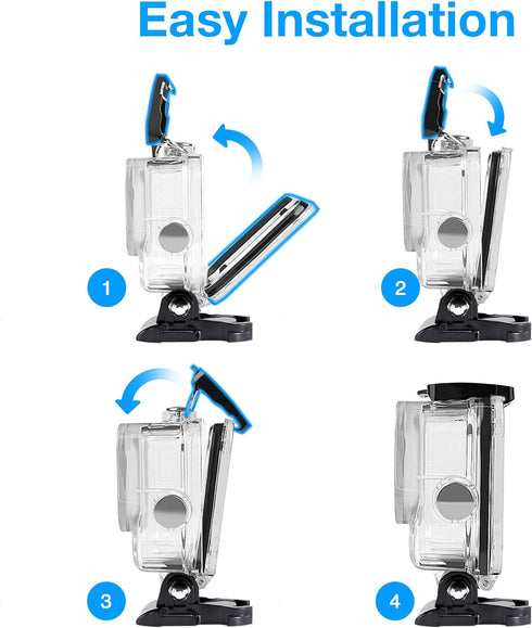 MiPremium Waterproof Housing Case for GoPro Hero 4 & 3+ Underwater Protective Diving Shell Cage Mount Accessories with Aluminium Screw & Quick Rel...