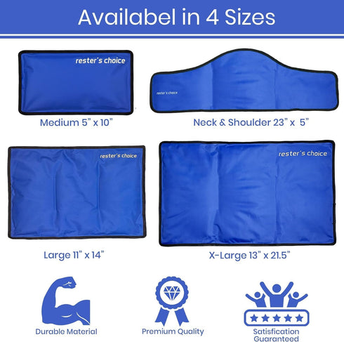 Rester's Choice Gel Cold & Hot Packs Medium 5x10 in. Reusable Warm or Ice Packs for Injuries, Hip, Shoulder, Knee, Back Pain – Hot & Cold Compress...