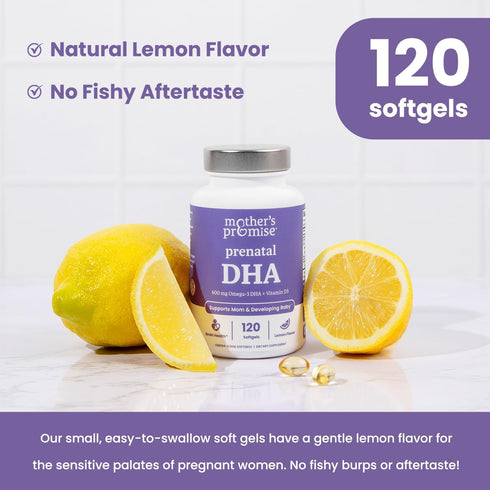 Prenatal DHA for Women 600mg + 400 IU Vitamin D3 | 120 Softgels | Supports Brain Health | Triglyceride Omega 3 Fish Oil DHA Prenatal Vitamins for ...