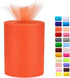 Tulle Rolls 6” by 100 Yards (300 feet) Tulle Roll Spool Fabric for DIY Tutu Skirts Wedding Baby Shower Crafts Decorations Party Supplies(New-Orang...