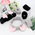 6 Pcs Spa Headband Face Wash Headband and Wristband Set, Cute Make Up Cat Ears Headband Plush Animal Makeup Skincare Headbands with Face Washing W...