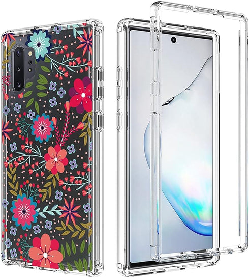 Case for Galaxy Note 10 5G, for Samsung Note 10 Clear Case for Girls, Soft TPU 360 Full Body Shockproof Hybrid Bumper Crystal Clear Phone Case Cov...