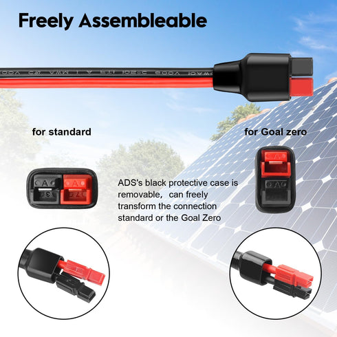 Anderson Y Splitter Cable Solar Panel Connector 1 to 3 Branch Parallel Adapter Cable for Portable Solar Generator Power Station Compatible with Go...