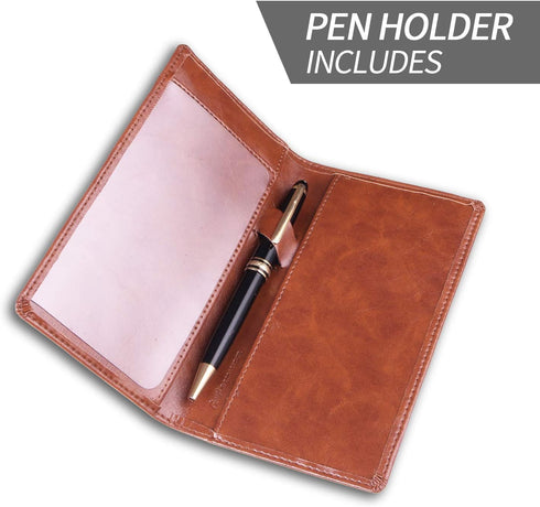 Leather Checkbook Cover for Men Women RFID Blocking by GNEGNI...