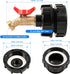 IBC Tote Adapter Fittings, 275-330 Gallon IBC Tote Water Tank Adapter, 2.44" Fine Thread IBC Tote Valve Faucet, Brass Garden Hose Connector, IBC T...