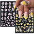 Flower Nail Art Stickers Decals 5D Embossed Spring Nail Decals 3D Self-Adhesive Nail Art Supplies Yellow Pink White Kapok Camellia Design Nail Acc...