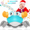 Crawling Crab Baby Toy, Tummy Time Gifts for Newborn Babies 3-6 6-12 Month, Light-Up Walking Dancing Moving Crab with Music & Obstacle Avoidance, ...