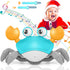 Crawling Crab Baby Toy, Tummy Time Gifts for Newborn Babies 3-6 6-12 Month, Light-Up Walking Dancing Moving Crab with Music & Obstacle Avoidance, ...
