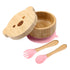 Baby Bowls with Lid - HBM Bamboo Suction Bowls for Baby and Spoon Set - 3PC Feeding Supplies Set for Infant, Toddlers - Detachable Silicone Suctio...