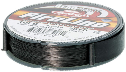 The Beadsmith Fireline by Berkley – Micro-Fused Braided Thread – 10lb. Test, 008”/.20mm Diameter, 50 Yard Spool, Smoke Grey – Super Strong Stringi...