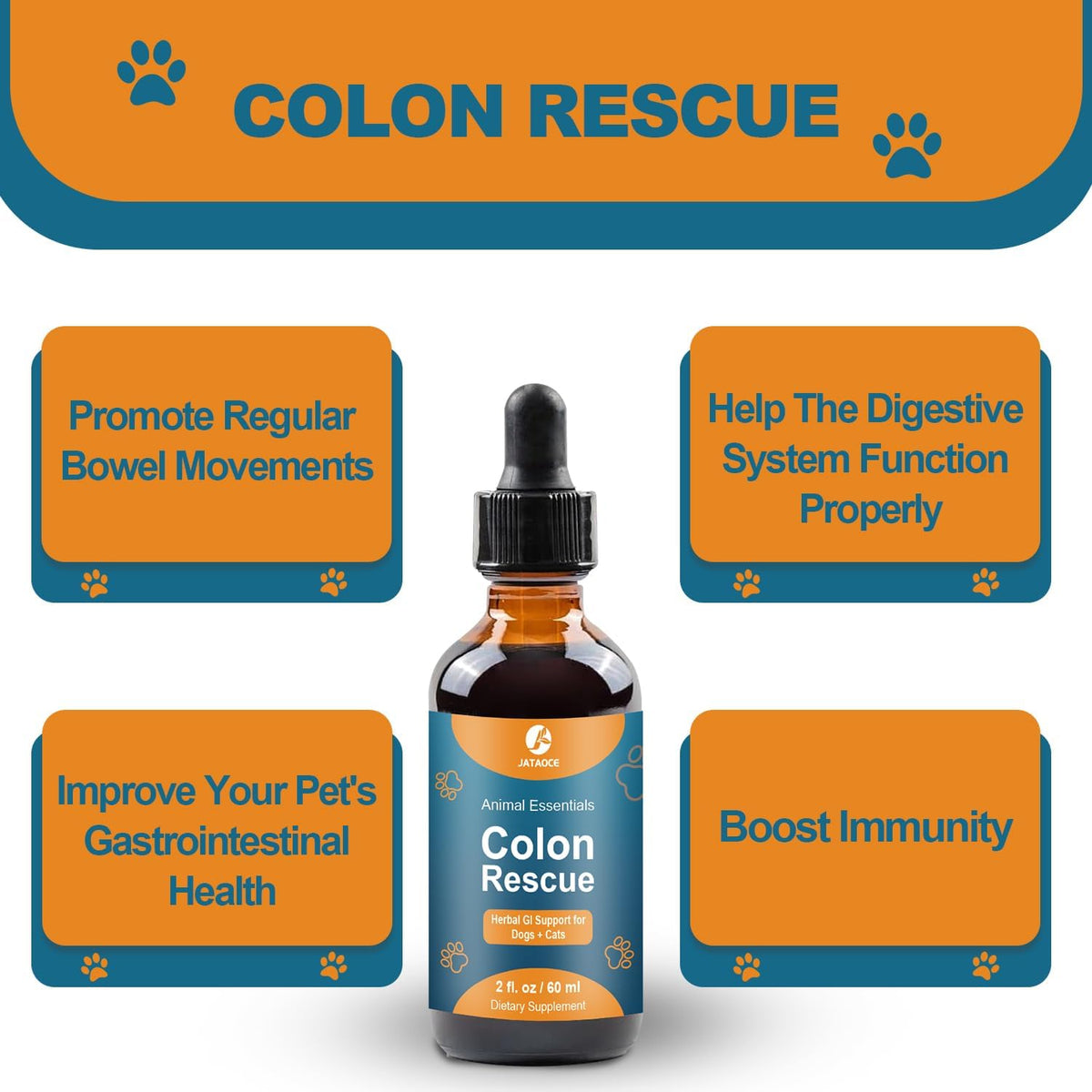 Colon Rescue Herbal Support for Dogs & Cats,100% Organic Grade Herbs ... - Herbal Bowel Support For Dogs