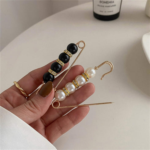 2Pieces Safety Pins Faux Pearl Brooch Pins for Women for Collar Sweater Shirt Shawl Lapel Pin...