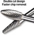 HUHAO Carbide Burr Set Double Cut 10PCS Rotary Burr Bits with 3mm(1/8") Shank 6mm(1/4") Bit Die Grinder Rotary Tool Rasp Bits Wood Carving Accesso...