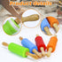 4 Pack Mini Rolling Pin for Kids, 9 Inch Wooden Handle Rolling Pin Non-Stick Silicone Rolling Pins for Children Cake Baking...