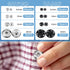 TOAOB 100 Sets Sew on Snap Buttons Brass Snaps Fasteners Press Studs Snap Kit for Sewing Clothing 8.5mm 10mm 12mm 25mm Black and Silver...