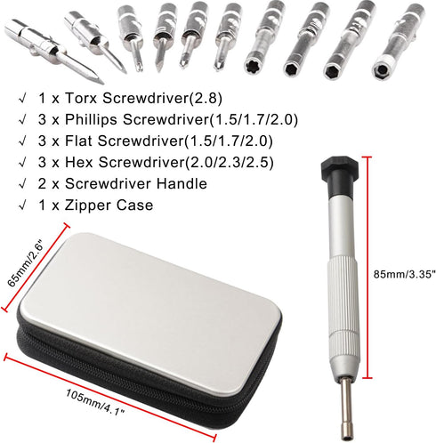 Screwdrivers Kit Repair Tool for Eyeglass/Glasses/Watch/Cellphone/Clock 12-Pieces Eyeglass Repair Tools Kit Precision Mini Screwdriver Set (Travel...