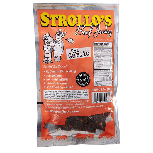 Strollo's Beef Jerky Sampler - Variety 4 Pack (1 of each flavor) Low Sodium, Low Carb, Low Sugar - Made with all Natural USA Beef, USDA Certified...