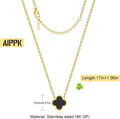 18K Gold Plated Clover Necklace for Women Four Leaf Clover Necklace Flower Lucky Pendant Dainty Jewelry Gifts...