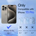 JETech Privacy Full Coverage Screen Protector for iPhone 15 Pro 6.1-Inch, Black Edge Anti-Spy Tempered Glass Film with Easy Installation Tool, Cas...