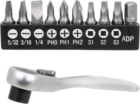 Performance Tool W9127 72-Tooth Mini Ratchet & Bit Set with Chrome Vanadium Steel Construction and 10pc Bits...