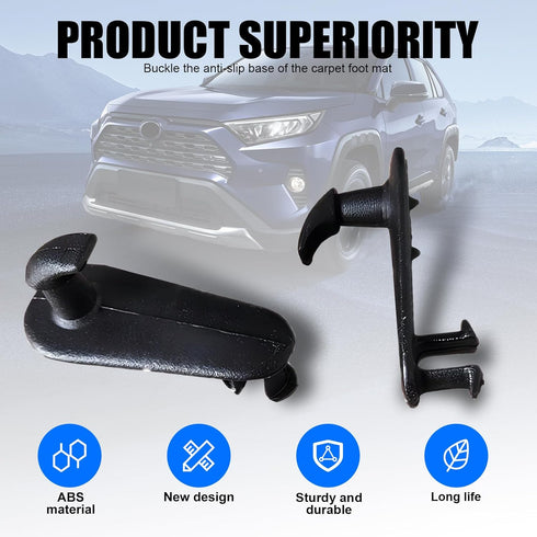 4 PCS Car Interior Carpet Floor Mat Fixing Buckle Kit, Anti-slip Base Fixing Hook Clip, Cargo Mat Stabilizing Fastener Replacement, Compatible wit...