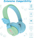 Riwbox BT05 Bluetooth Kids Headphones Wireless Foldable Headset Over Ear with Volume Limited and Mic/TF Card Compatible for iPad/iPhone/Tablet (Gr...