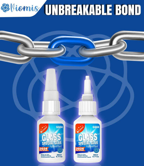 20g Clear Glass Glue - Strong Adhesive for Glass to Glass Bonding, Fast Drying, Invisible Repairs for Crafts, Jewelry, Crystals & More...